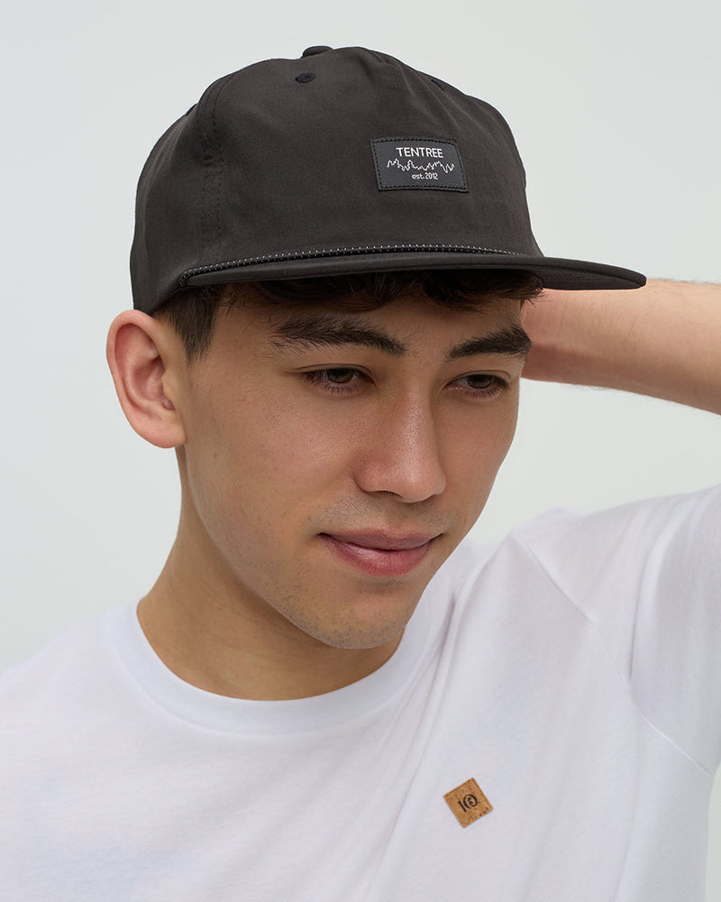 Black-5-Panel-Flat-Brim-Medium-Baseball-Cap