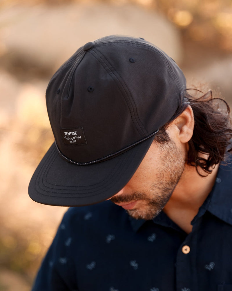 Black-5-Panel-Flat-Brim-Medium-Baseball-Cap
