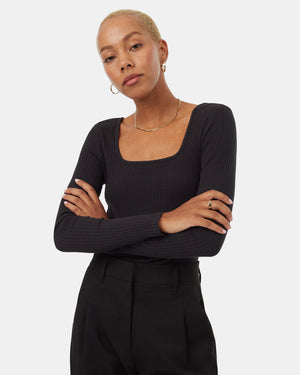 Black-Box-Neck-Ribbed-Long-Sleeve-Top