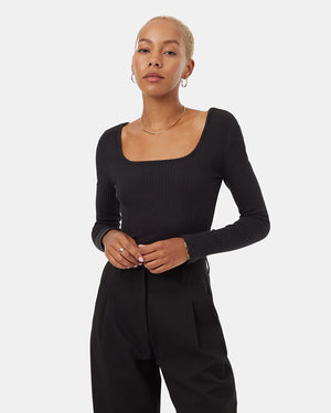 Black-Box-Neck-Ribbed-Long-Sleeve-Top