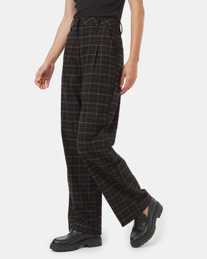 Black-Brown-Mid-Rise-Full-Length-Wide-Front-Pleat-Pants