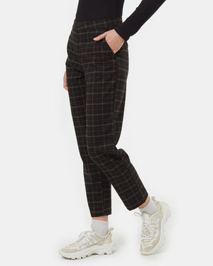 Black-Brown-Mid-Rise-Tapered-Cropped-Pants