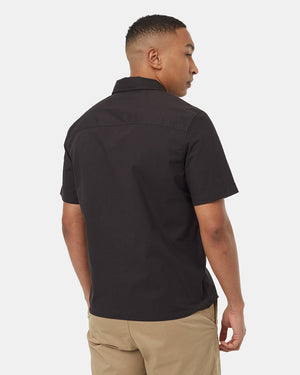 Black-Collared-Shortsleeve-Button-Up-Shirt