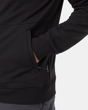 Black-Contrast-Drawcord-Zip-Up-Hoodie