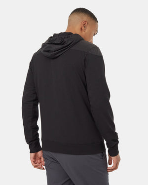 Black-Contrast-Drawcord-Zip-Up-Hoodie