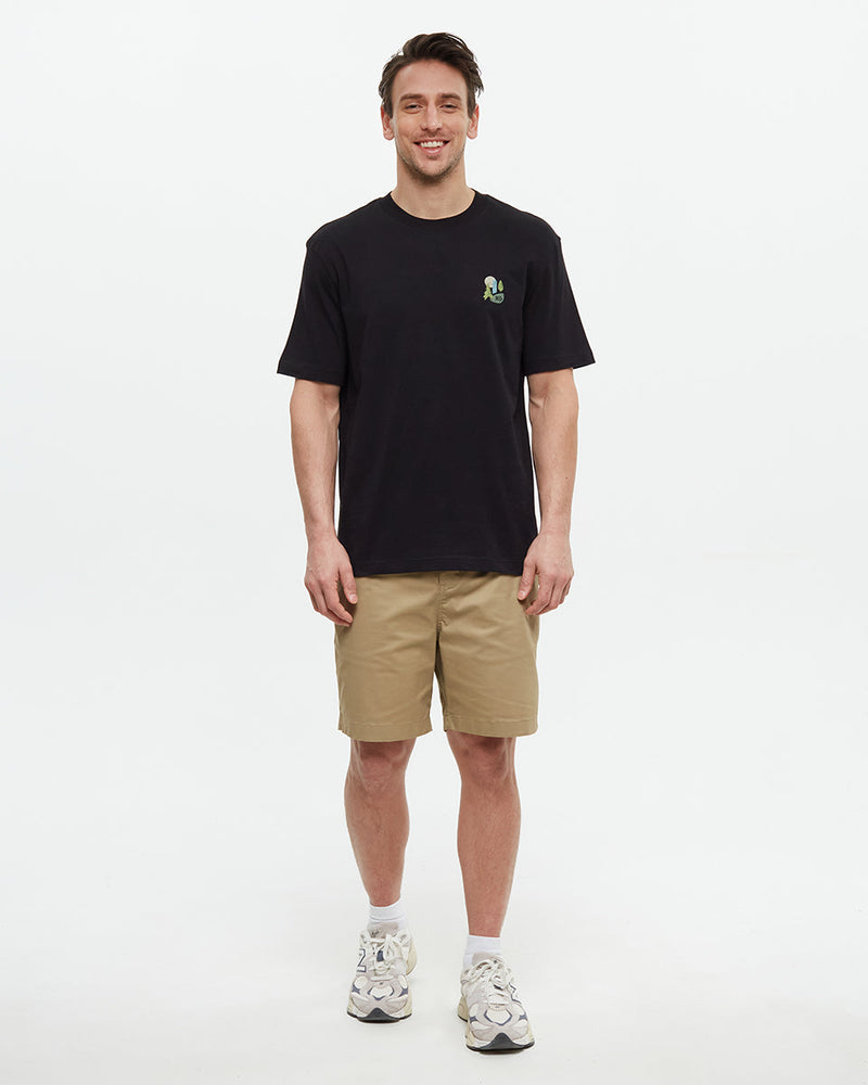 Black-Crew-Neck-Graphic-Shortsleeve-T-Shirt