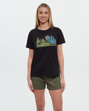 Black-Crew-Neck-Graphic-Shortsleeve-T-Shirt