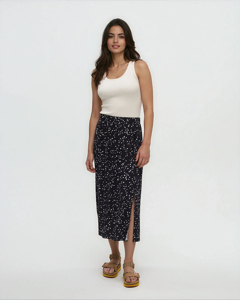 Black-EcoWoven-Crepe-Skirt