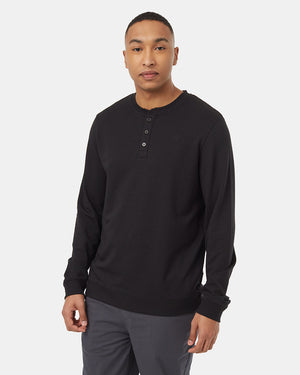 Black-Embroidered-Logo-Henley-Crew-Sweatshirt