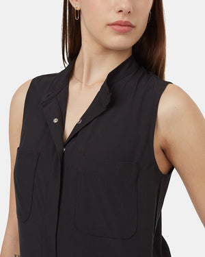 Black-Full-Length-Button-Front-Sleeveless-Jumpsuit