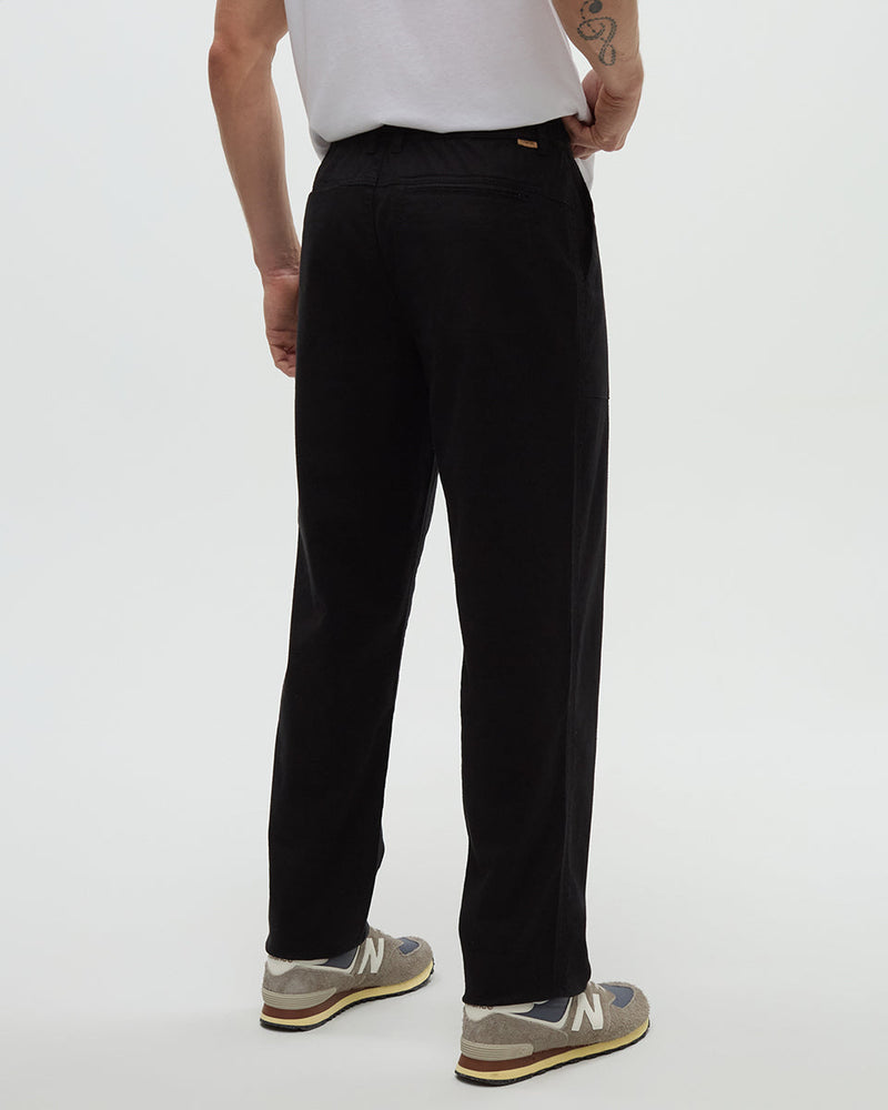 Black-Hemp-Cotton-Straight-Leg-Pant