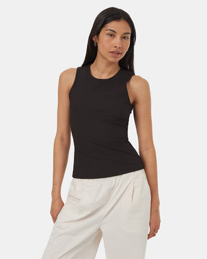 Black-High-Neck-Slim-Fit-Quick-dry-Tank-Top