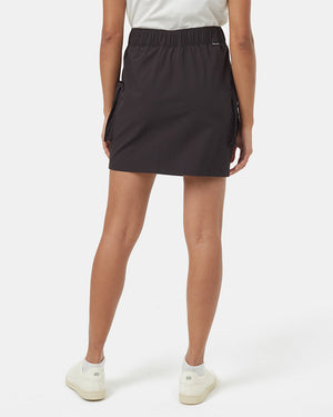 Black-High-Rise-Mini-Cargo-Pull-On-Skirt