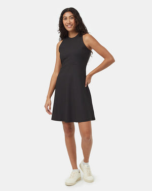 Black-Knee-Length-Slim-Fit-Quick-dry-Tank-Dress