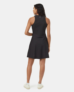 Black-Knee-Length-Slim-Fit-Quick-dry-Tank-Dress