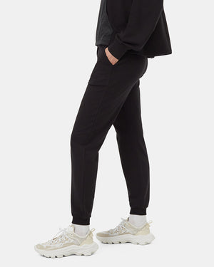 Black-Mid-Rise-Full-Length-Elastic-Cuff-Pant