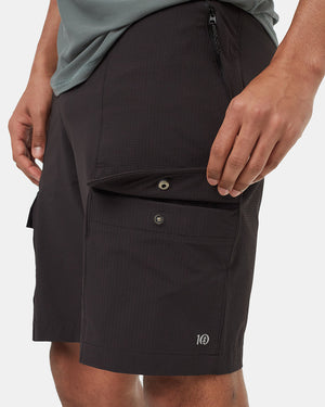 Black-Mid-Rise-Water-Repellent-Shorts