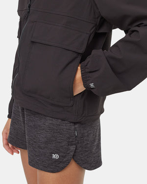 Black-Mock-Neck-Water-Repellent-Zip-Up-Jacket