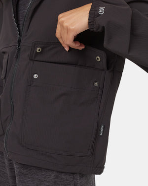 Black-Mock-Neck-Water-Repellent-Zip-Up-Jacket