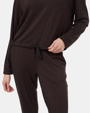 Black-Notch-Crew-Neck-Drawcord-Long-Sleeve-Top