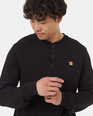 Black-Organic-Cotton-Crew-Neck-Button-Shirt