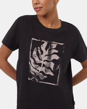 Black-Organic-Cotton-Crew-Neck-Graphic-Shortsleeve-T-Shirt