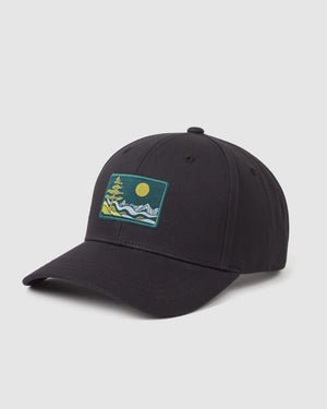 Black-Organic-Cotton-Mid-Profile-Graphic-Baseball-Cap