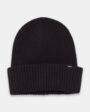 Black-Organic-Cotton-Ribbed-Double-Fold-Beanie