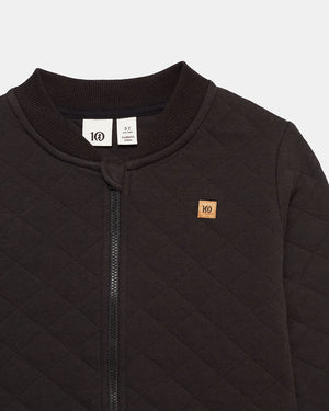 Black-Quilted-Knit-Set-In-Zip-Jacket