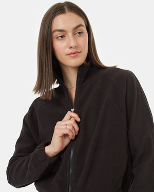 Black-Recycled-Polyester-Mock-Neck-Full-Zip-Sweater