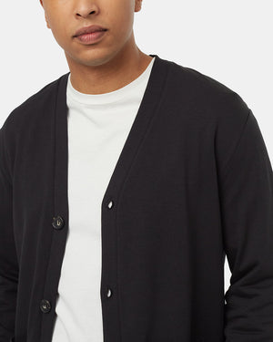 Black-Regular-Fit-Buttoned-Cardigan