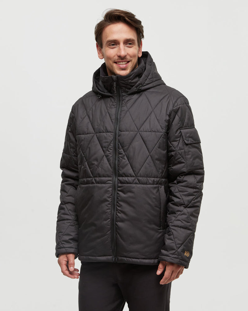 Black-Relax-Fit-Insulated-Hooded-Jacket