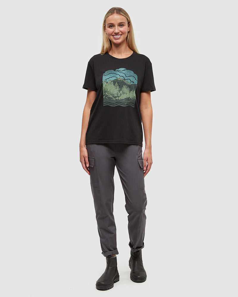 Black-Relax-Printed-Graphic-TreeBlend-T-Shirt