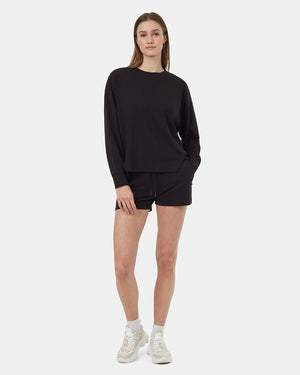 Black-Ribbed-Crew-Neck-Oversized-Fleece-Sweatshirt