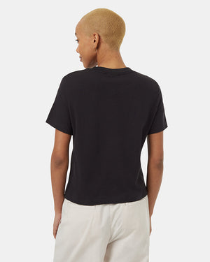 Black-Ribbed-Crew-Neck-Shortsleeve-T-Shirt