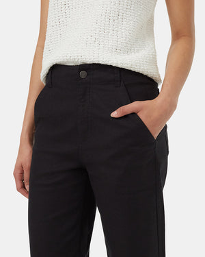 Black-Womens-Hemp-High-Rise-Trousers