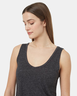 Black-Womens-Hemp-V-Neck-Tank-Top