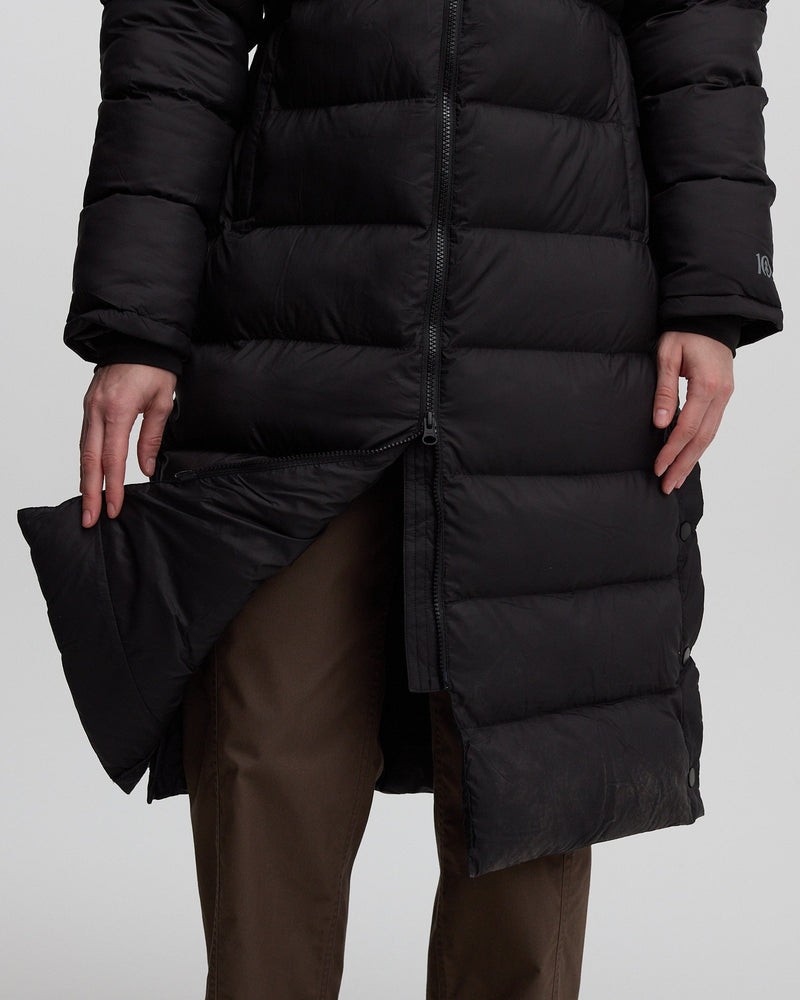 Black Women's Long Puffer Jacket
