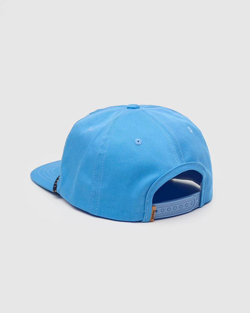 Blue-5-Panel-Flat-Brim-Baseball-Cap
