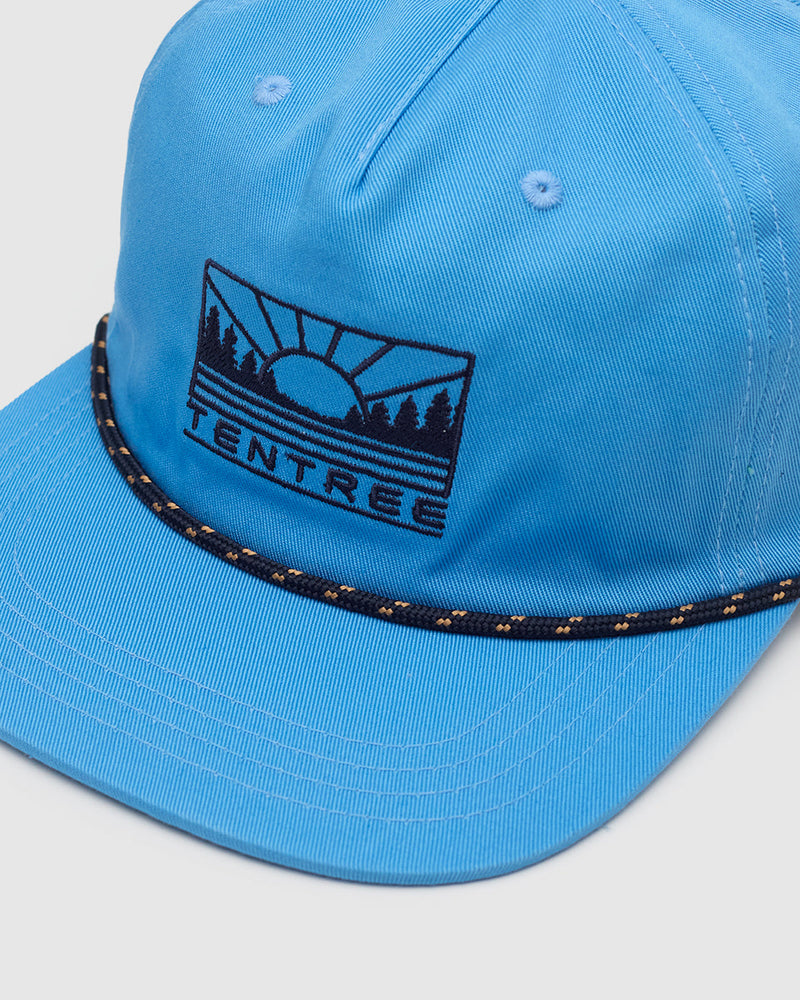 Blue-5-Panel-Flat-Brim-Baseball-Cap