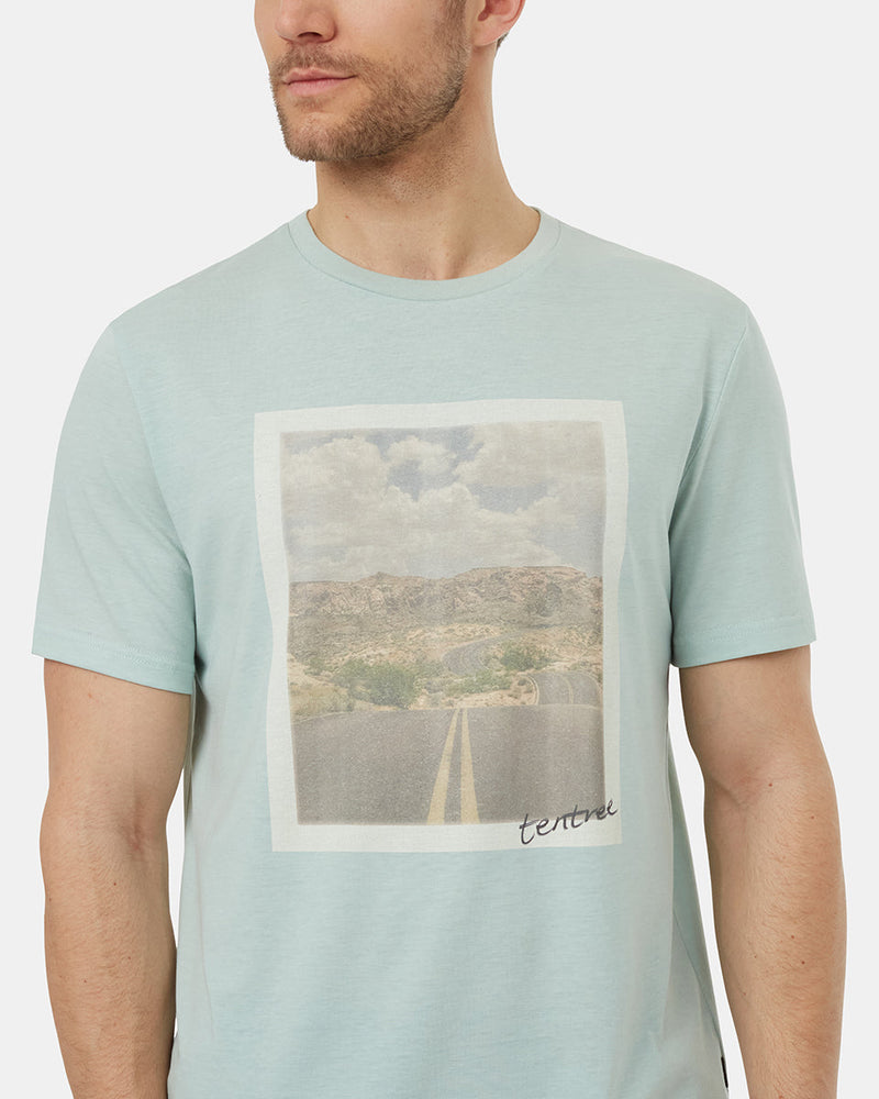 Blue-Crew-Neck-Graphic-Shortsleeve-T-Shirt