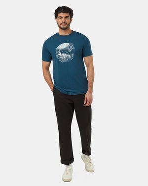 Blue-Crew-Neck-Graphic-Shortsleeve-T-Shirt