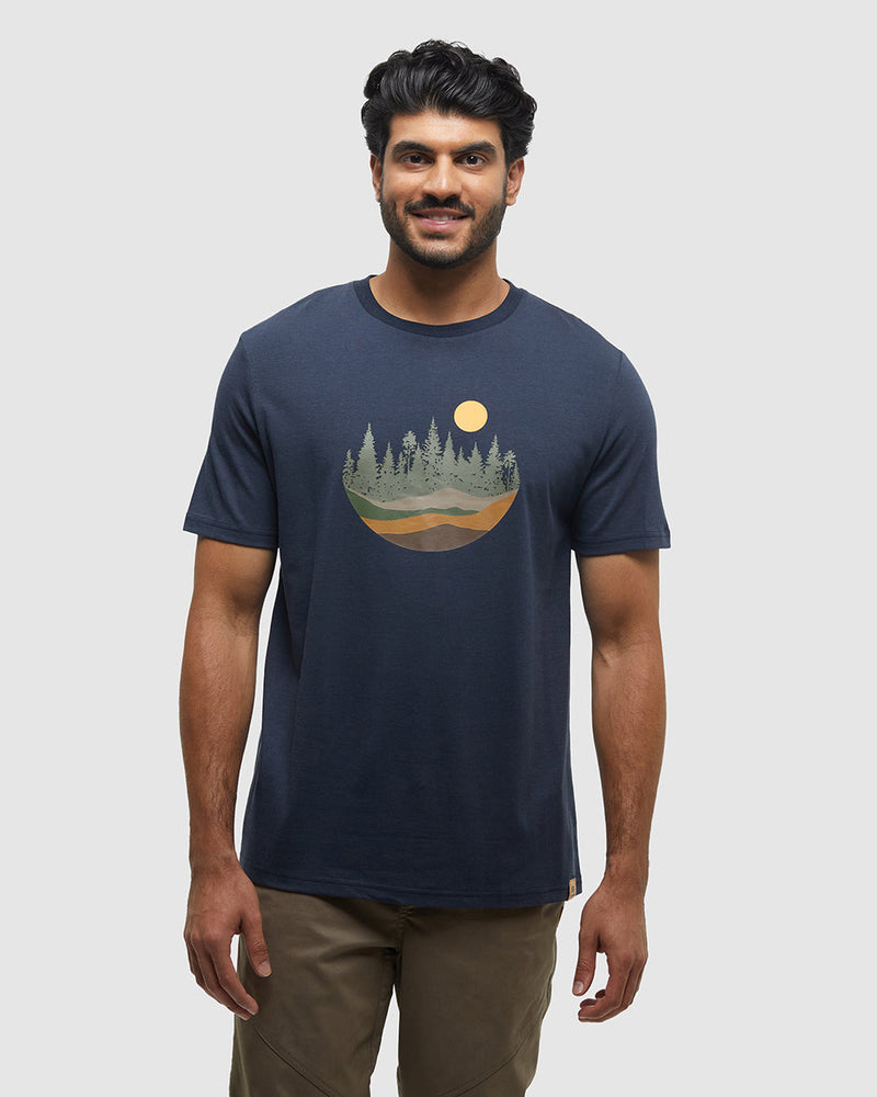 Blue-Crew-Neck-Graphic-Shortsleeve-T-Shirt