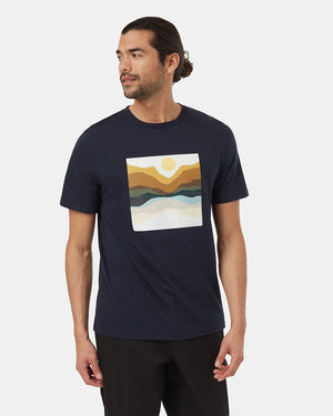 Blue-Crew-Neck-Graphic-Shortsleeve-T-Shirt