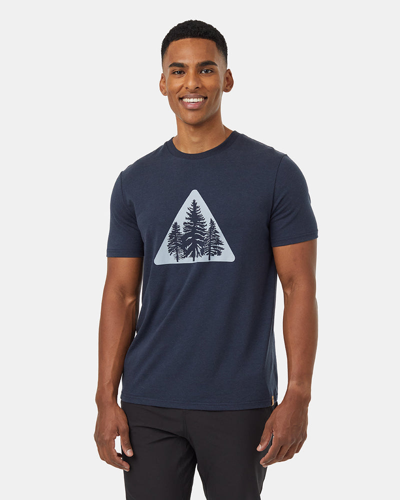Blue-Crew-Neck-Graphic-Shortsleeve-T-Shirt