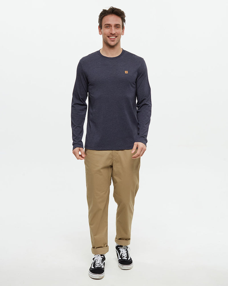 Blue-Crew-Neck-Longsleeve-Top