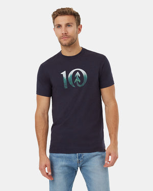 Blue-Crew-Neck-Short-Sleeve-Graphic-T-Shirt