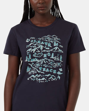 Blue-Crew-Neck-Short-Sleeve-Graphic-T-Shirt