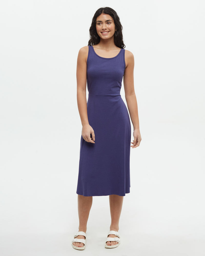 Blue-Cut-Out-Back-Fit-_-Flare-Dress