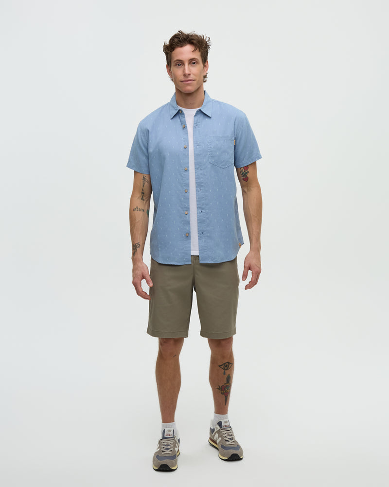 Blue-Dobby-Regular-Collar-Short-Sleeve-Shirt